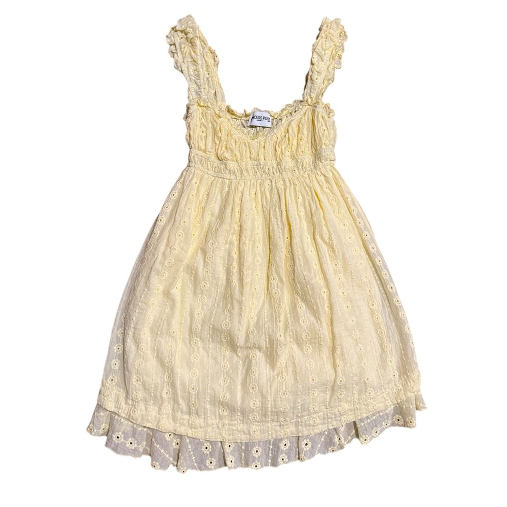Princess Polly light yellow mini baby doll dress